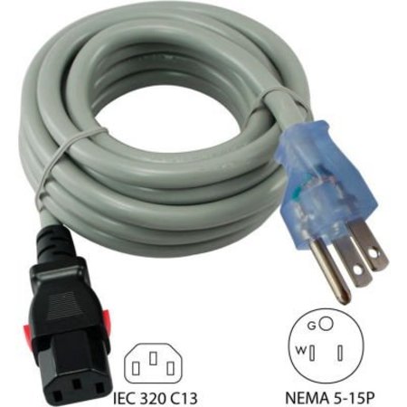 CONNTEK Conntek 8F515LC13, 15A, Power Supply Cord with Push Lock, NEMA 5-15P to IEC C19 8F515LC13